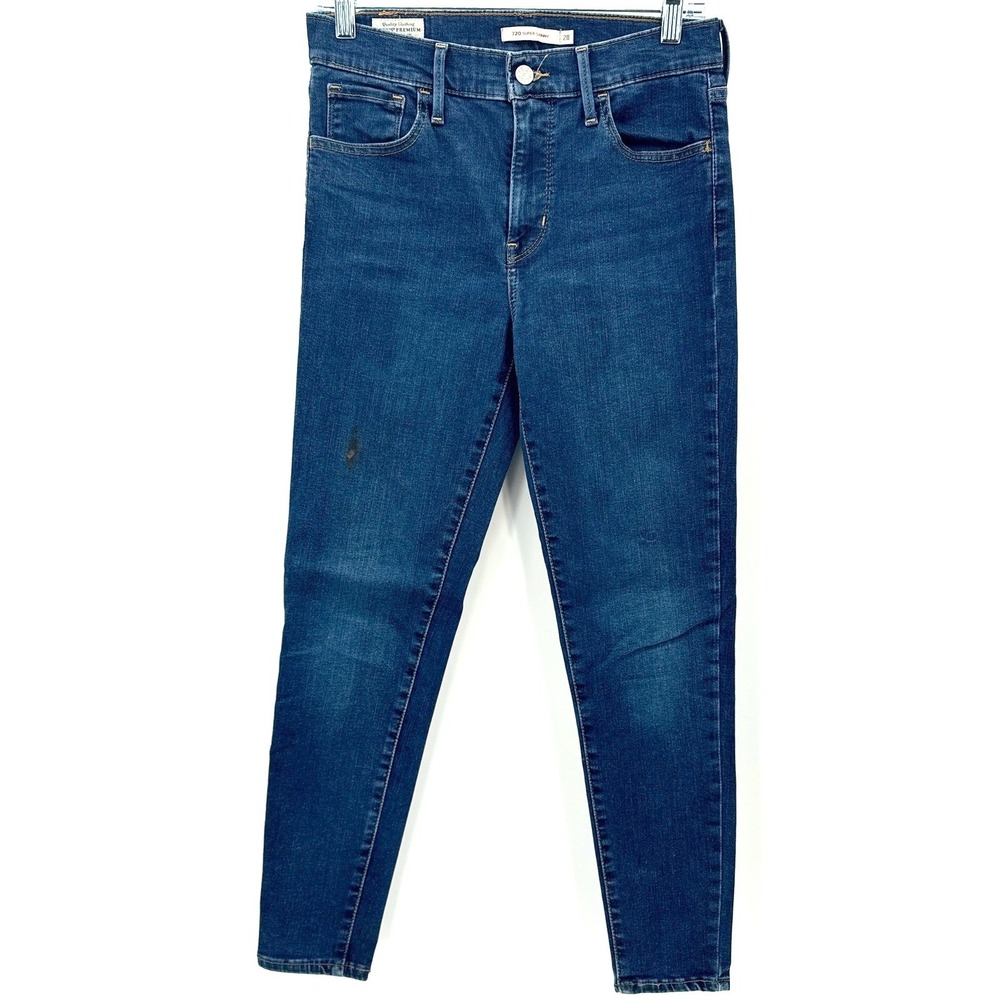 Levi's 720 Women's 28x32 Super Skinny Dark Wash Denim High Rise Stretch‎